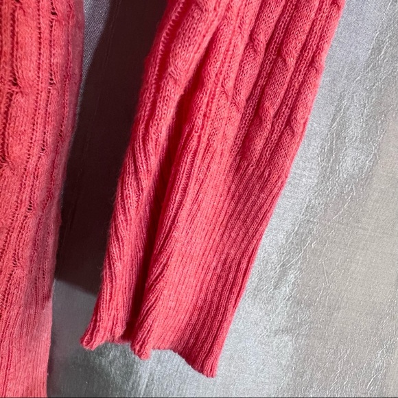 Aeropostale 100% cotton thin fitted cable knit light sweater w/3/4 sleeves, M - Picture 8 of 9